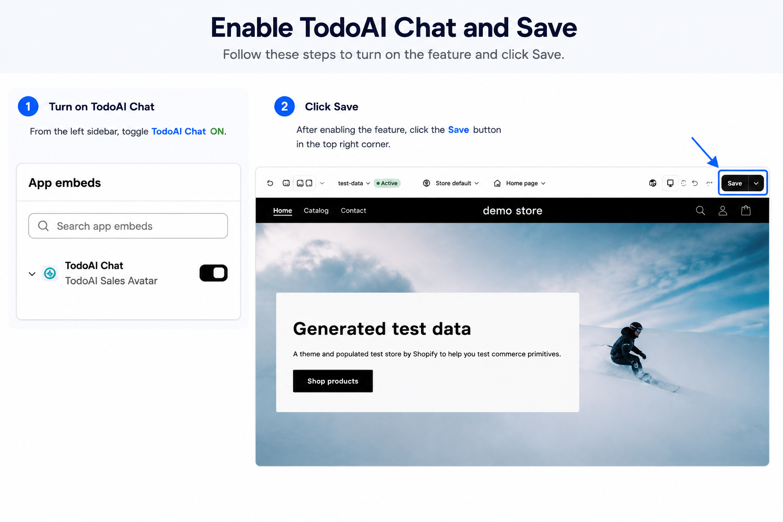Toggle TodoAI Chat in Theme Editor App Embeds